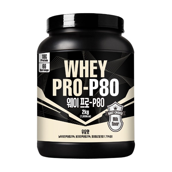[게릴라특가] 웨이프로 P80 우유맛 2kg 단백질보충